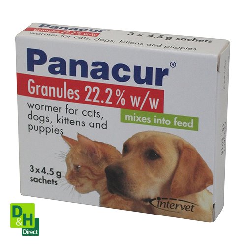 Panacur 22 Granules For Cats & Dogs 3 x 4.5g Sachet NFAVPS D&H Direct
