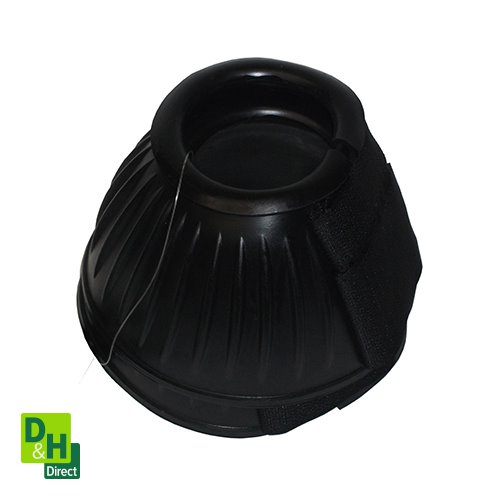 Rubber Over Reach Boots Velcro Black Large Pair D&H Direct